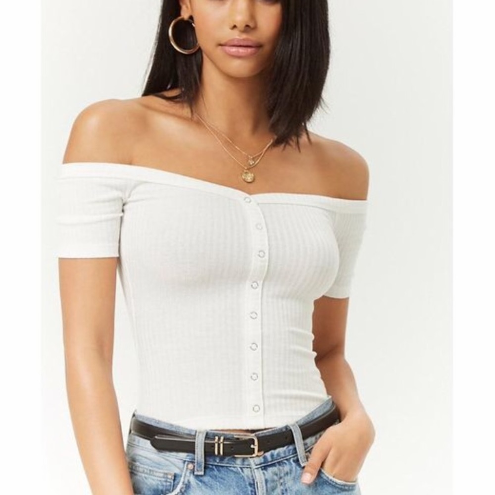 Forever 21 white off the shoulder top